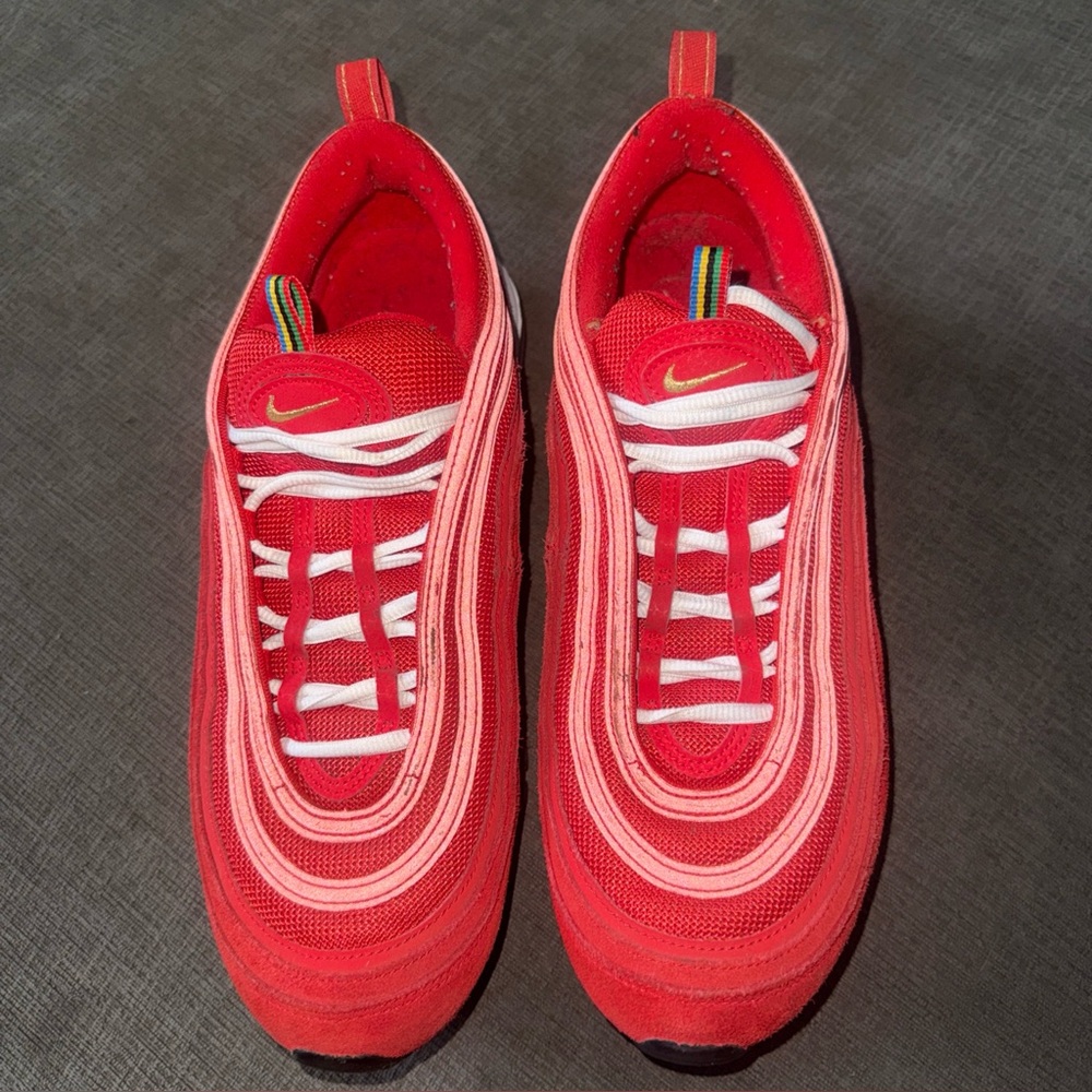 Nike Air Max 97 QS Olympic Rings Red Suede Mens Size 12 C13708-600 2019